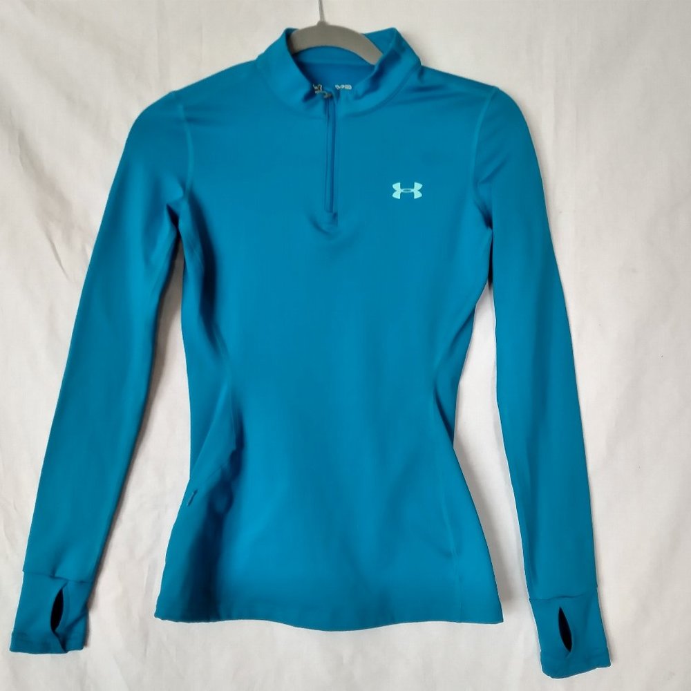 UNDER ARMOUR FITTED COLD GEAR LADIES 3/4 ZIP SZ XS